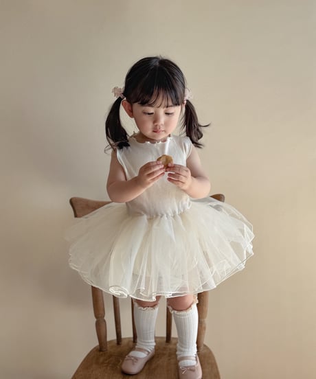 即納no sleeve tulle rompers