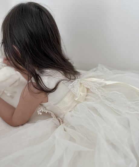即納flower  motif tulle dress