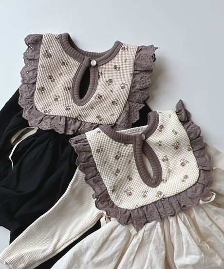 即納flower ribbon thermal bib