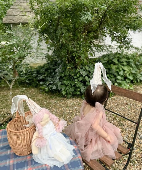 即納shoulder ribbon tulle dress