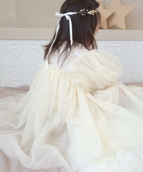 即納balloon sleeve tulle dress