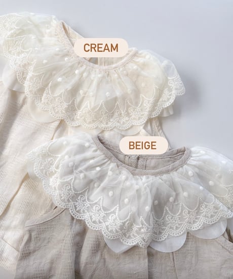 即納Dot Lace Collar Romper