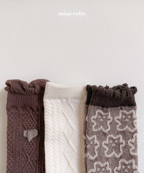 即納MINI ROBE Winter Knit Socks 3set