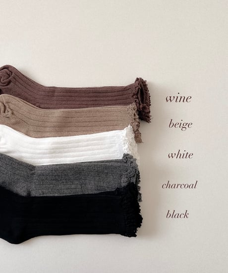 即納 lib frill knee high socks