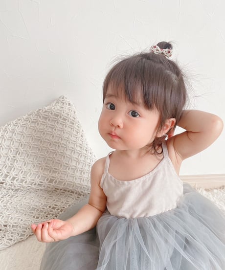 即納simple tulle one-piece