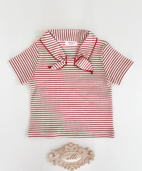 即納Milk stripe sailor  T-shirt