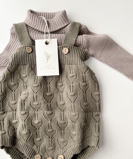 即納openwork knit salopette