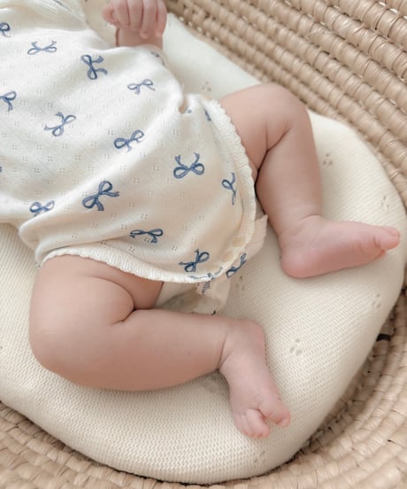 即納 newborn ribbon & heart rompers