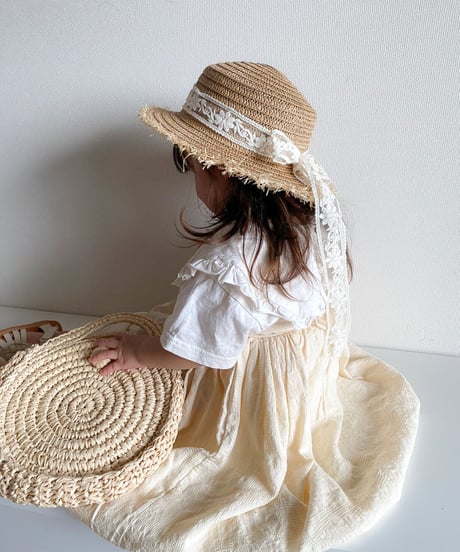 即納flower lace ribbon paper hat