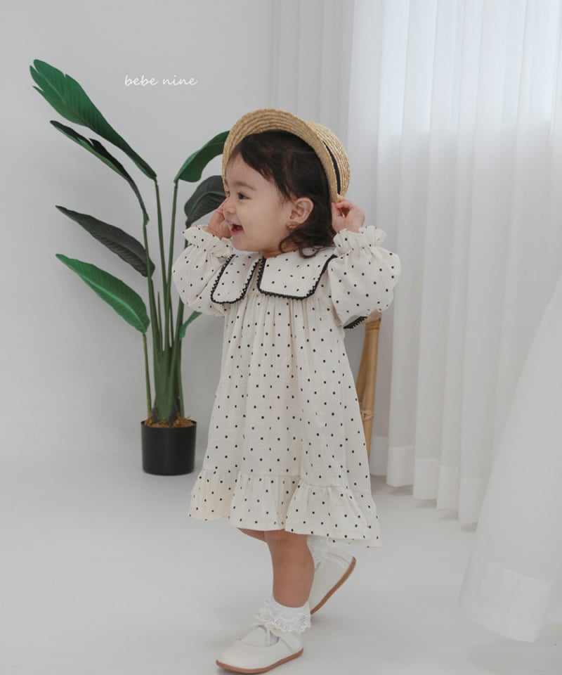 予約 bebe nine Square dot frill one-piece | alli.