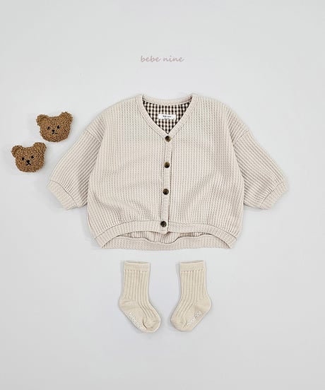 即納Coco waffle cardigan