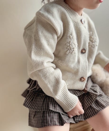 即納 flower stitch cardigan