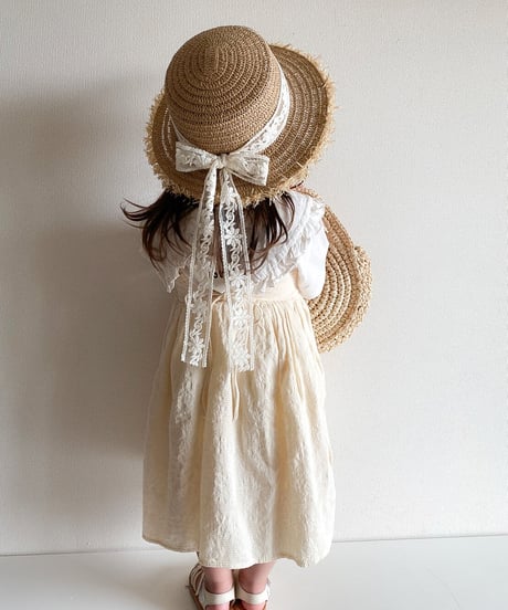 即納flower lace ribbon paper hat