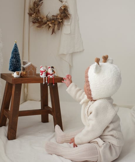 即納  Holiday reindeer bonnet