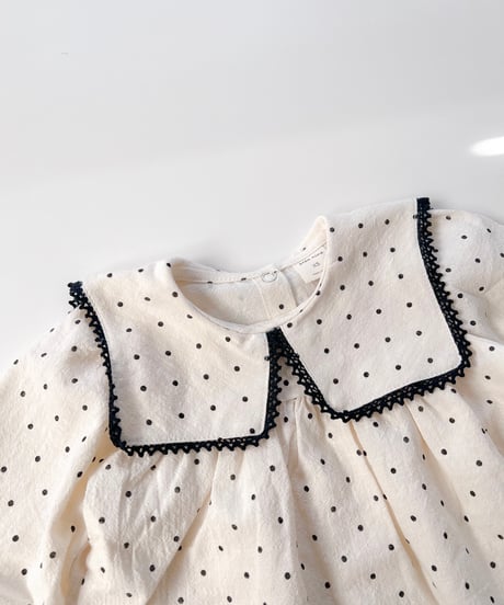 即納　 Square dot frill one-piece