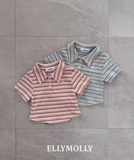予約Elly Molly Sky collar tee