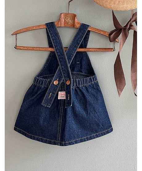 即納monbebe Bongbong denim suspender skirt