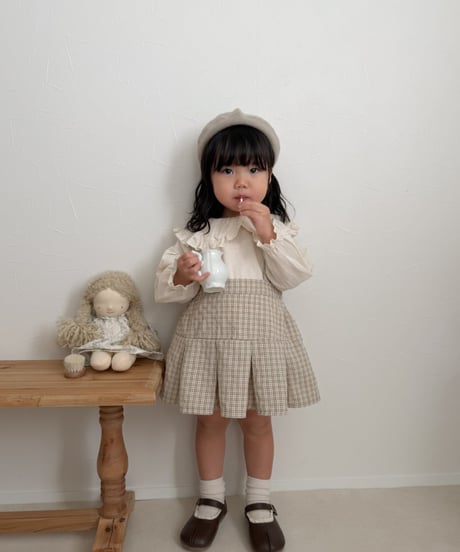 即納 mimi market Check Pleats Skirt