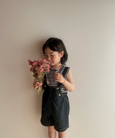 即納monbebe × alli   indigo denim salopette
