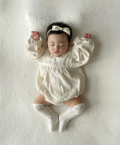即納baby openwork color high socks