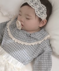 即納 mimi market check Frill blouse