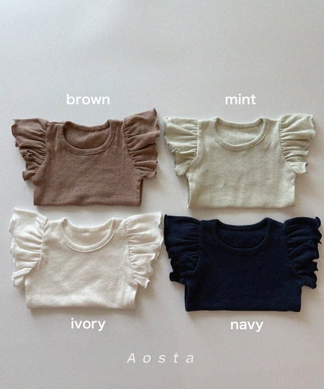 一部即納 aosta Angel frill tee