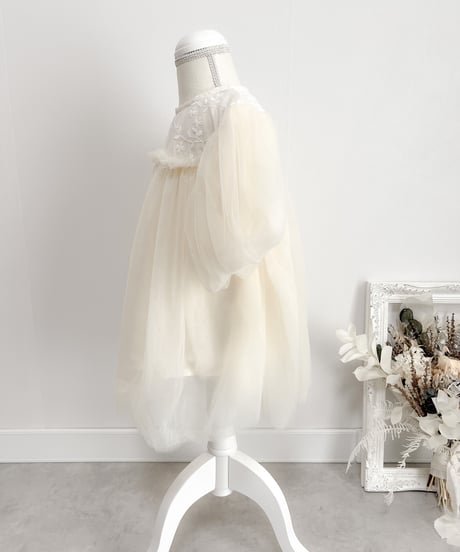 即納balloon sleeve tulle dress