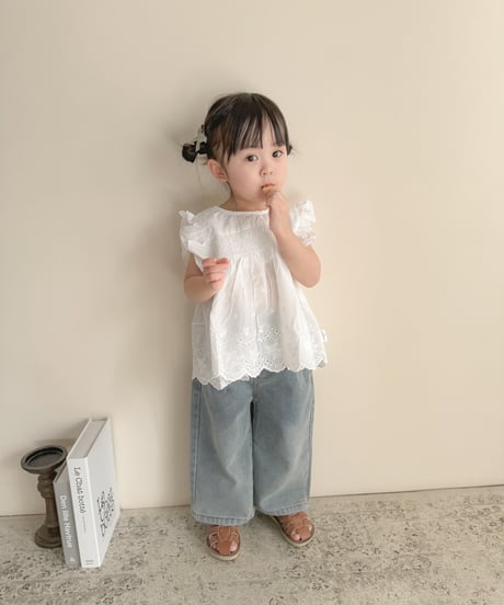 即納shirring frill blouse