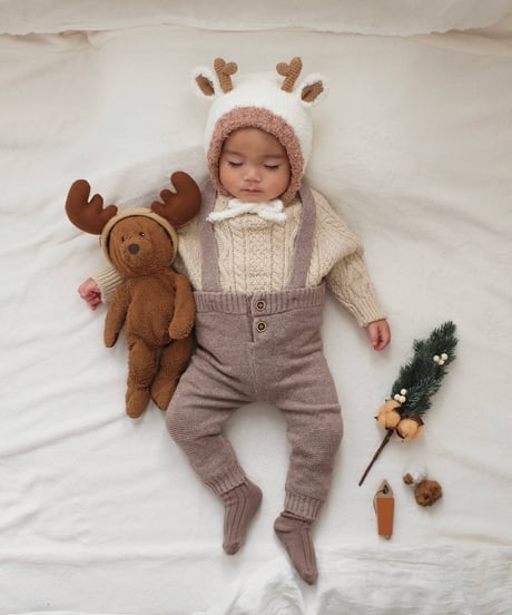 即納  Holiday reindeer bonnet