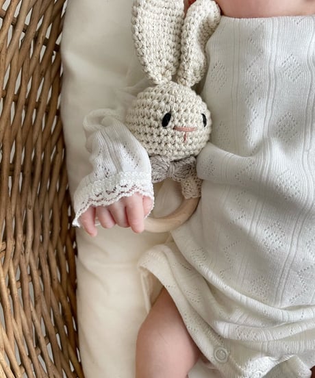 即納crochet animal rattle