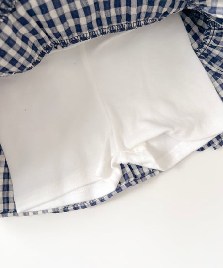 即納gingham check frill skirt