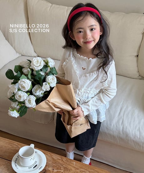 即納 ninibello Heart punching e-let tee