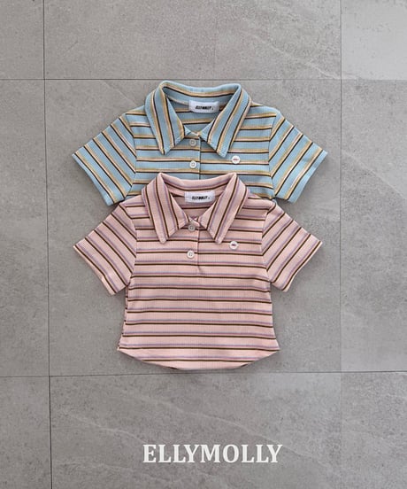 予約Elly Molly Sky collar tee