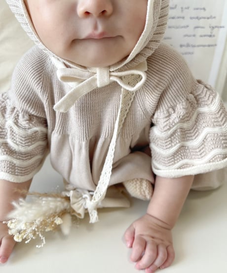 即納wave knit rompers