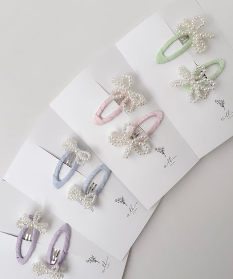 即納Perl ribbon hairpin set