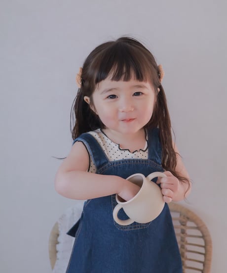 即納monbebe Bongbong denim suspender skirt