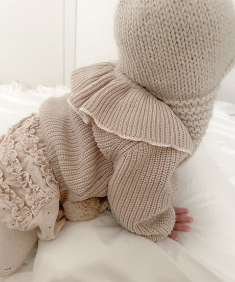 即納ruffle collar  knit cardigan