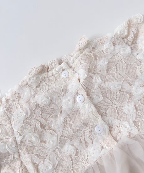 即納lace rose rompers