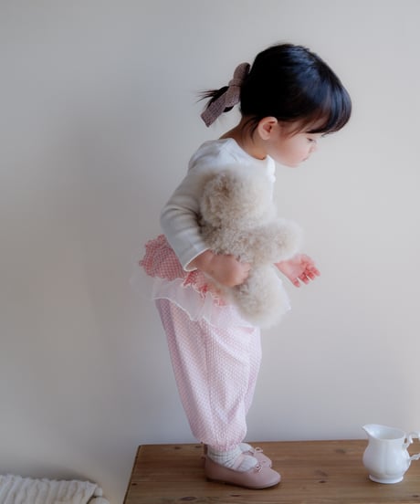 即納 milkbalm frill check pant