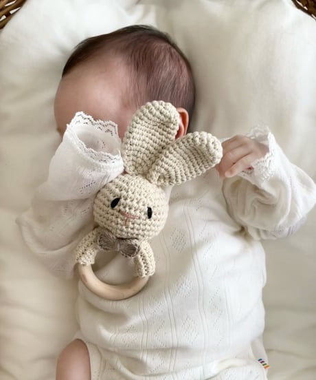 即納crochet animal rattle