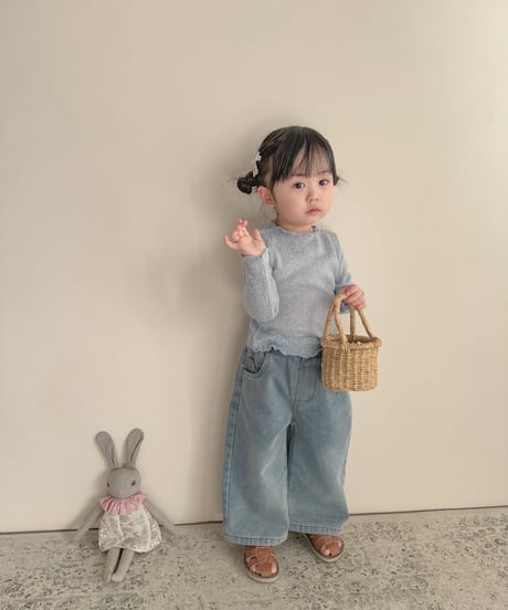 即納wash wide denim