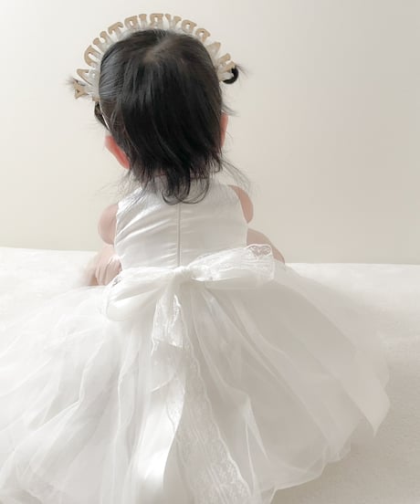 即納flower  motif tulle dress