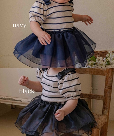 即納 OREN Claire Stripe Tulle Suit