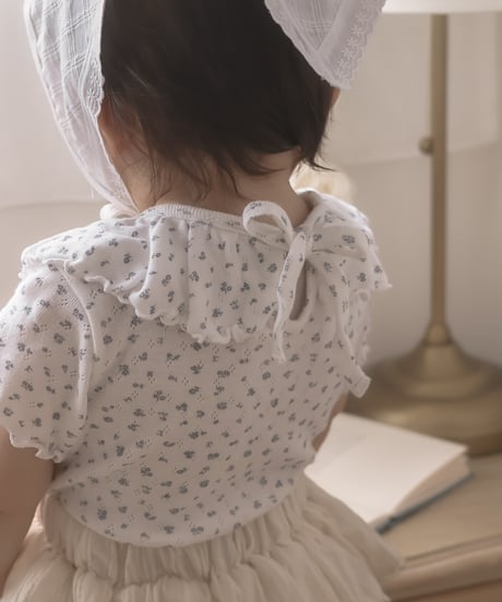 即納mimi market Flora collar tee