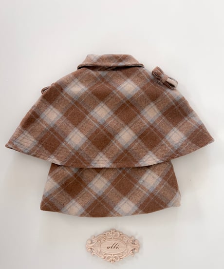 即納Classic check cape coat