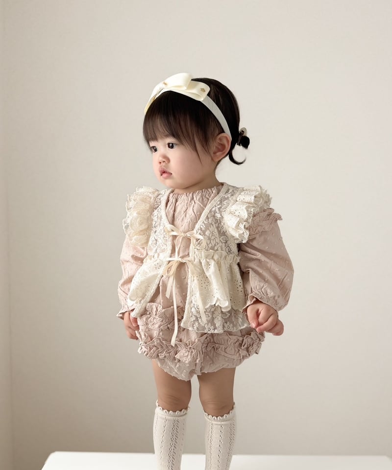 【ℳ♡ 】Bebe ribbon set tops beige 即納 lace ribbon bustier | alli.