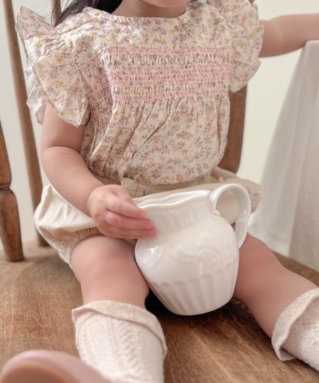 即納shirring frill blouse