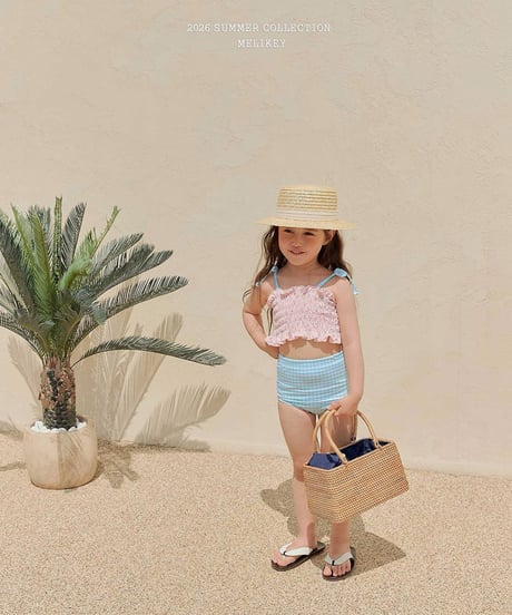 一部即納 melikey Lily check swim set