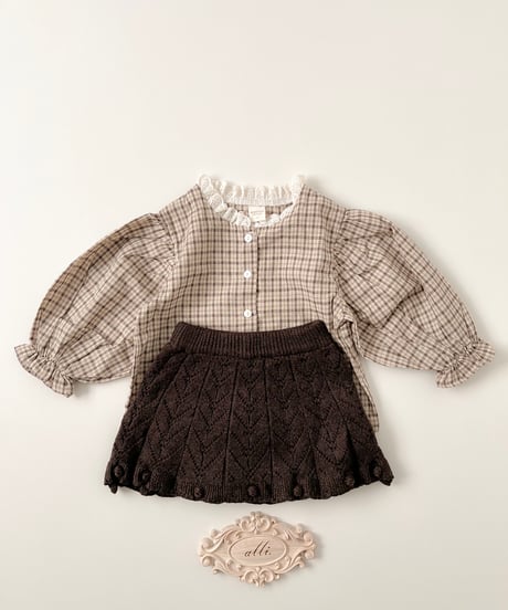 即納eyelet knit skirt