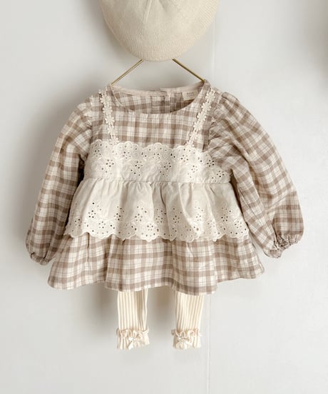 即納Jessica check blouse
